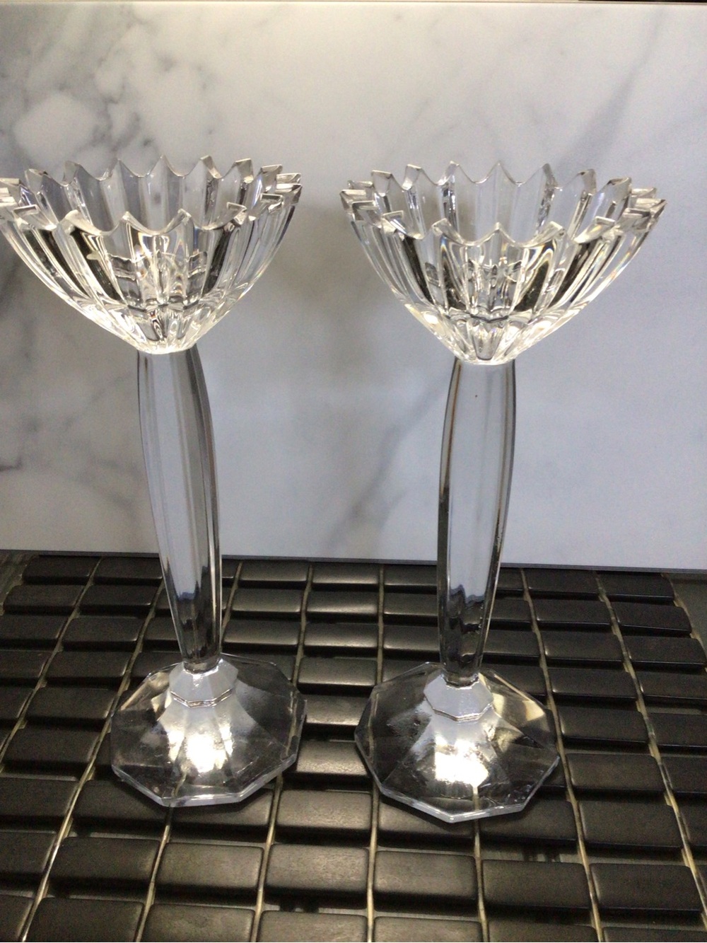 Vintage Mikasa Ice Palace Lead Crystal Candleholders 1 set